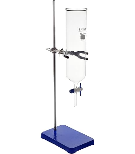 Eisco Squibb Separating Funnel 2000ml 29/32 Plastic Stopper, Glass Key Stopcock - Eisco Labs CH0476E - View #5