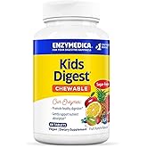 Enzymedica Kids Digest, Chewable Digestive Enzymes, Natural Fruit Punch Flavor, 60 Servings