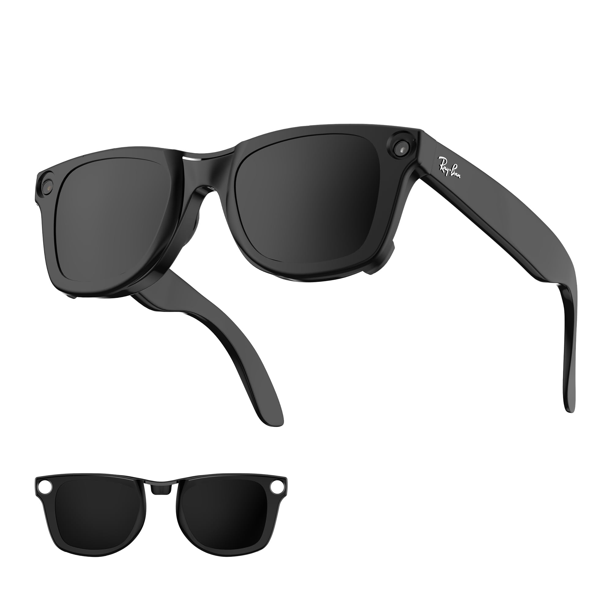 Photo 1 of HIBLOKS Polarized Clip for Ray-Ban Meta Wayfarer RW4008 Smart Glasses(Size L 53-22), Discoloration Clips Compatible with Ray-Ban Meta Wayfarer Protect Your Eyes, Cool and Fashion (Black, RW4008)