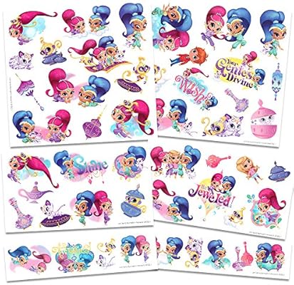 Nick Jr Shimmer and Shine Tattoos Party Favors Set ~ 50 Temporary Tattoos, 2 Little Princess ...