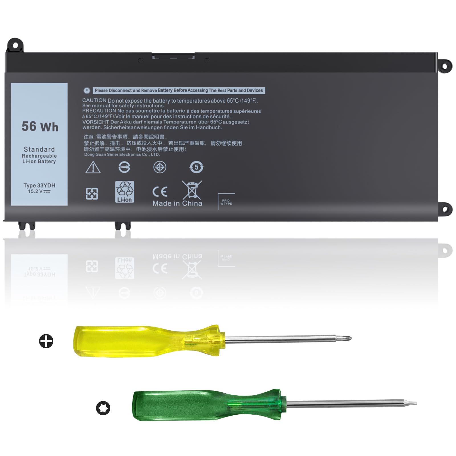 IEFUU 33YDH Laptop Battery Compatible with Dell Inspiron Notebook 15 17 7000 7778 7577 7773 7779 7786 G3 3579 3779 G5 5587 G7 7588 Latitude 13 3380 14 3490 3580 15 3590 Vostro 7580 P30E 81PF3 56Wh Image