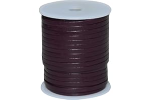 Autentico Leather Flat String Cord for Making Necklace, Bracelets and Jewellery, Genuine Cowhide Leather Strap Braided Cord for Shoe Laces and DIY Crafts (Cherry Brown, 3mm)