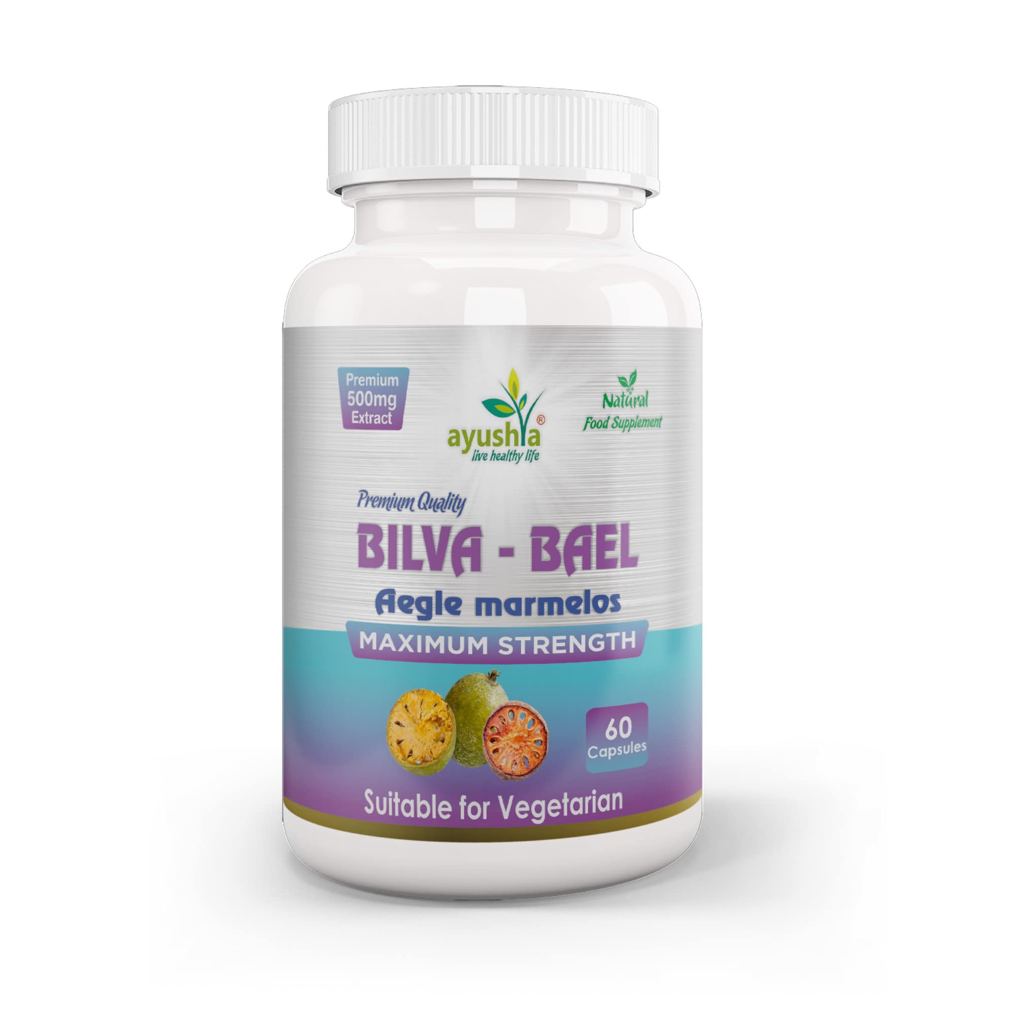 Ayushya Bilva (Bael Leaf) Capsule, Aegle marmelos, 60 Capsules, Natural