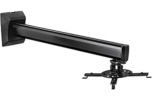 Mount-It! Projector Wall Mount for Short Throw and Standard Projectors Universal Stand Fits Epson Optoma Benq Viewsonic Proje
