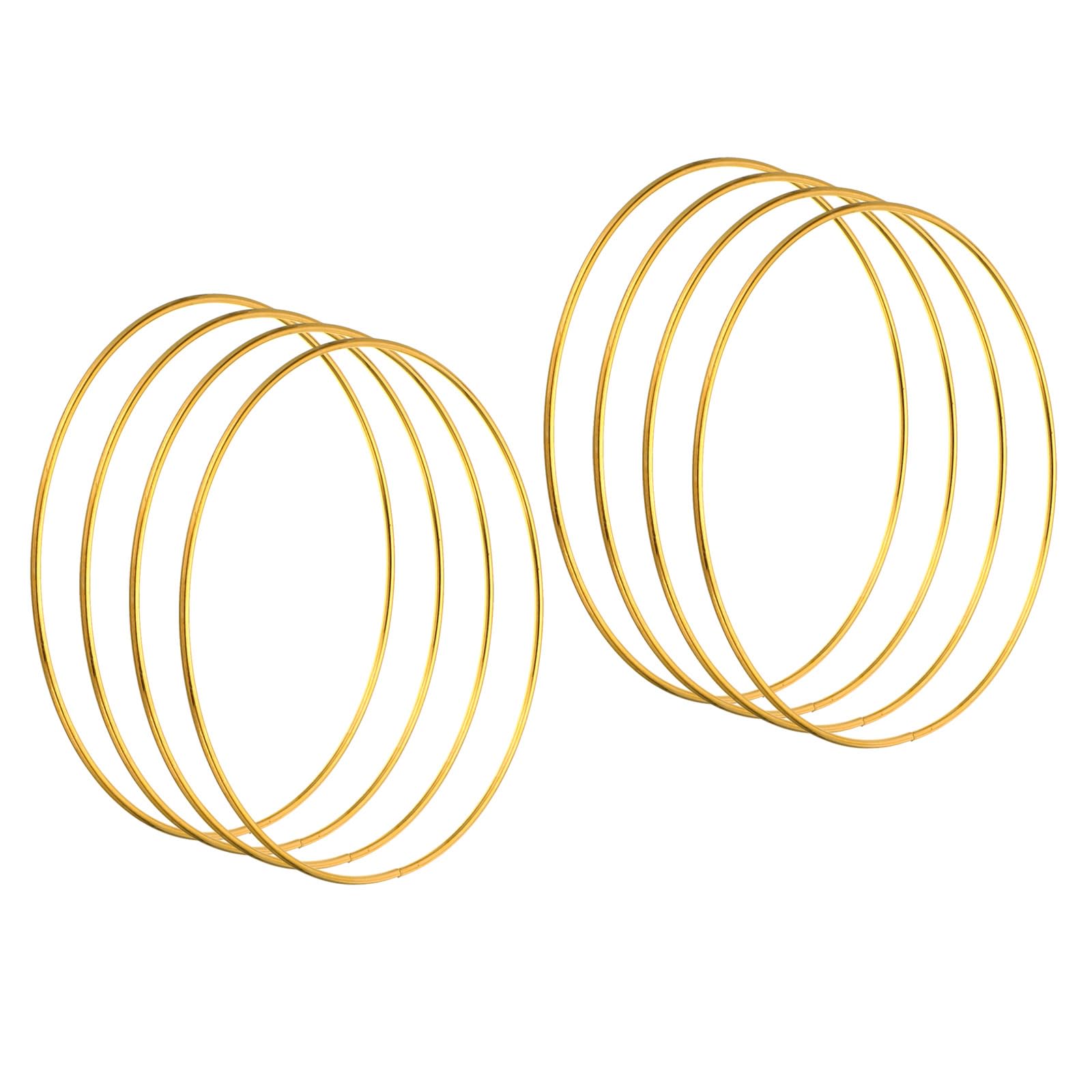 PATIKIL 6 Inch Dream Catcher Rings, 8 Pcs Metal Macrame Wreath Floral Round Ring Hoop for Christmas Decor Home Car DIY Craft Wedding Wall Hanging Decoration, Gold