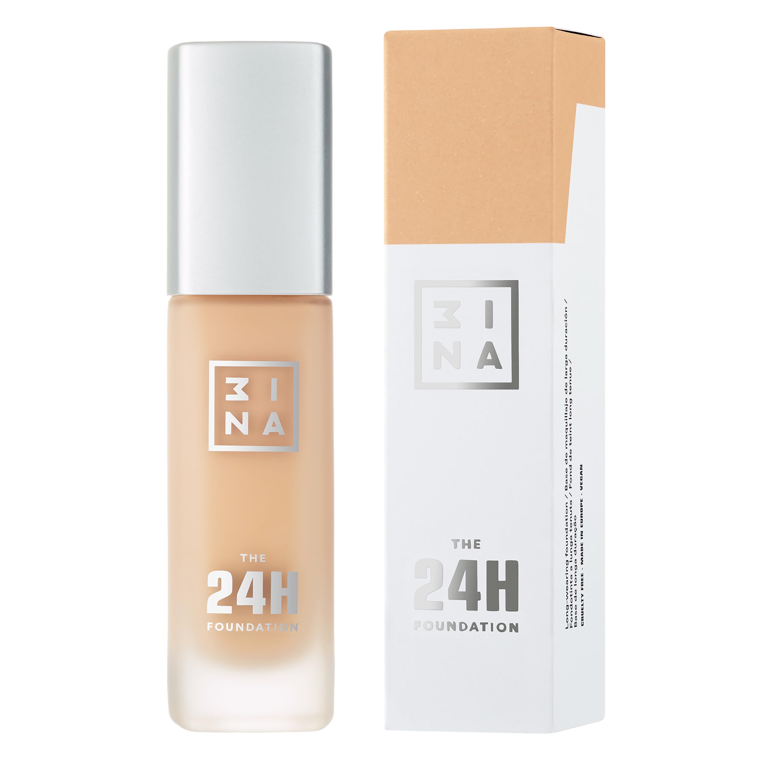 3INA MAKEUP - The 24h Foundation 636 - Nude yellow Foundation Yellow Undertone - 24H Waterproof Liquid Foundation Full Coverage - Matte Foundation for Flawless Skin - Vegan - Cruelty Free
