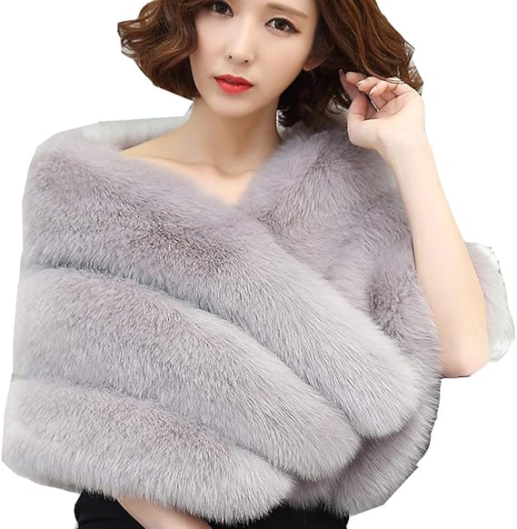 Amazon ロモハナガ ファーショール 七五三 ボレロ ファーストール ボレロ ファー 結婚式 ドレスボレロ レディース ウェディング 成人式 Ol 通勤 肩掛け ボレロ パーティー 大きいサイズ 二次会 お呼ばれ フェイクファーショール カーディガン ボレロ 通販