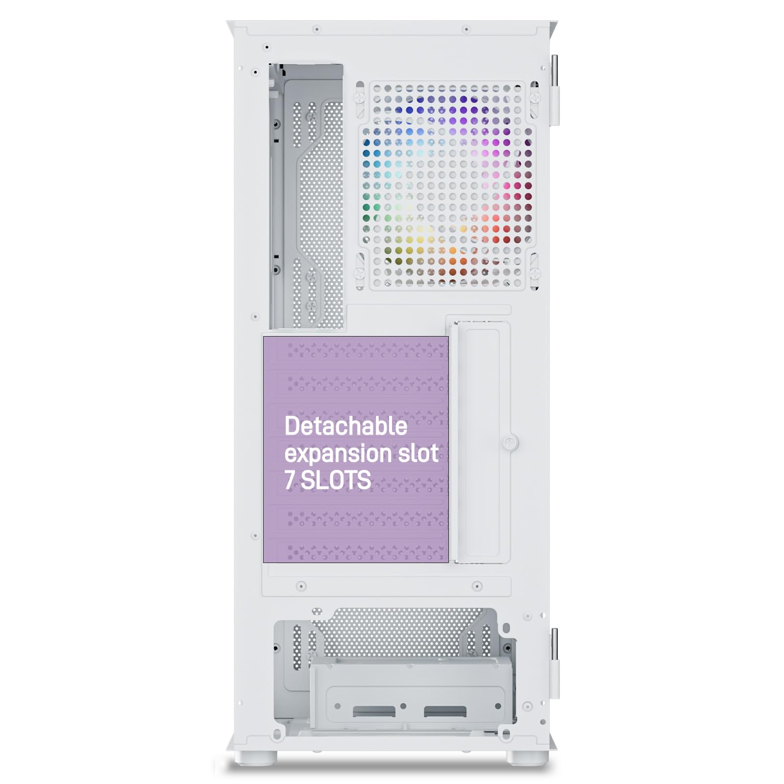 DARKROCK A8-M White Micro-ATX Mid Tower Computer PC Case for Gaming & Business Tempered Glass Side Panel Support 240mm Radiator on Top 1 x ARGB Fan & 2 x 120mm Cooling Fans Pre-Installed