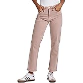 DEAR JOHN 90's Straight Leg Jeans for Women High Rise Ankle Length Comfort Stretch Denim