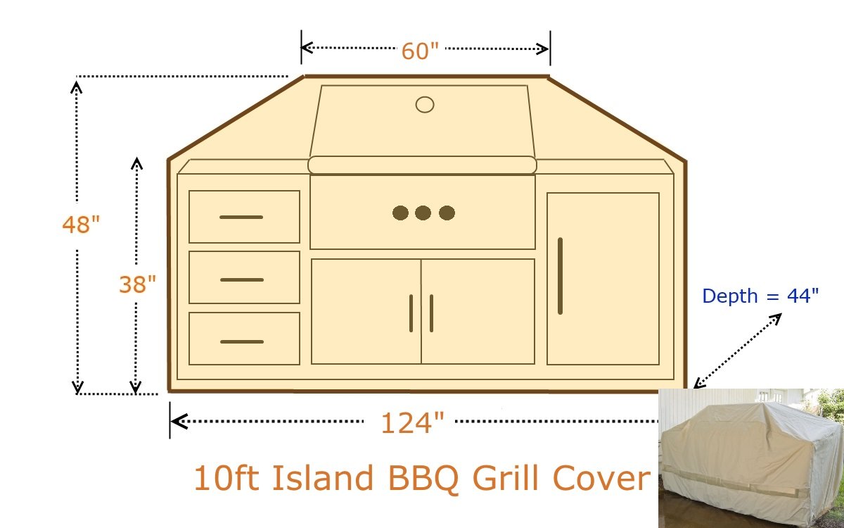 Amazoncom BBQ Island Grill Covers Up To 124 Garden Outdoor