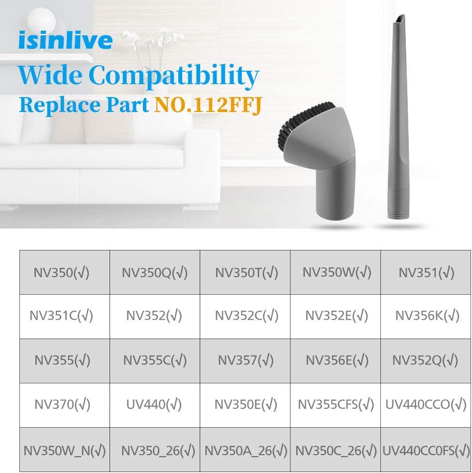 isinlive Vacuum Accessories Attachments Brush Crevice Tool for Shark Navigator Vacuum Cleaner NV350, NV352, NV355, NV356E -