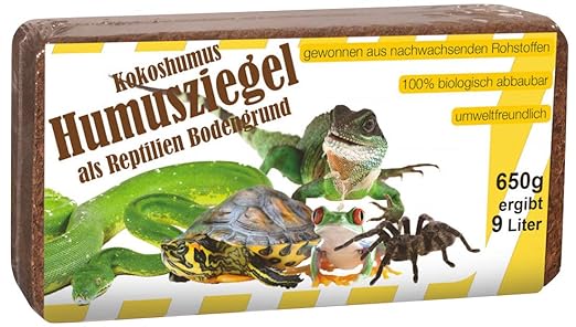 Humusziegel Kokos Einstreu Reptilien Bodengrund, ca. 200 Liter, 24 x 650 g