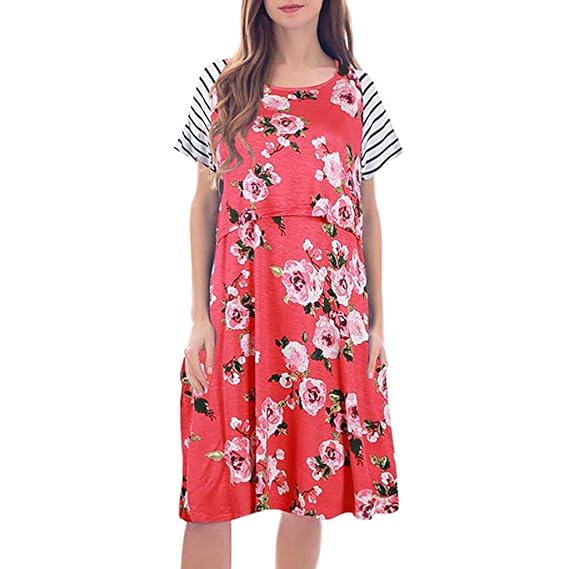 Voberry 2019 Women Maternity Ladies Pregnant Breastfeeding Print
