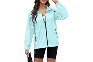 CRIPOM Womens Windbreaker Jacket Hooded Lightweight Packable Rainjacket Women Waterproof Raincoat For Hiking Travel S-XXL