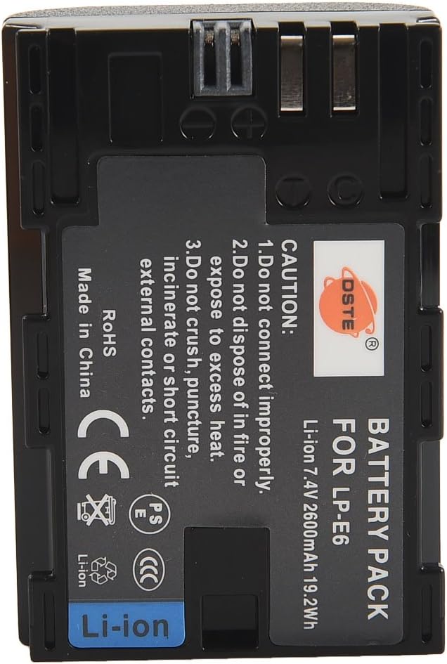 DSTE®(2 Pack Spare Battery Compatible with LP-E6 LP-E6N EOS 5D Mark II, 5D Mark III, 5D Mark IV, 5DS, 5DS R - Image 3