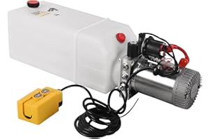 Dawot 8 Quart Hydraulic Pump 12V DC 3200 PSI Hydraulic Power Unit with Plastic Reservoir for Dump Trailer Car Lifting