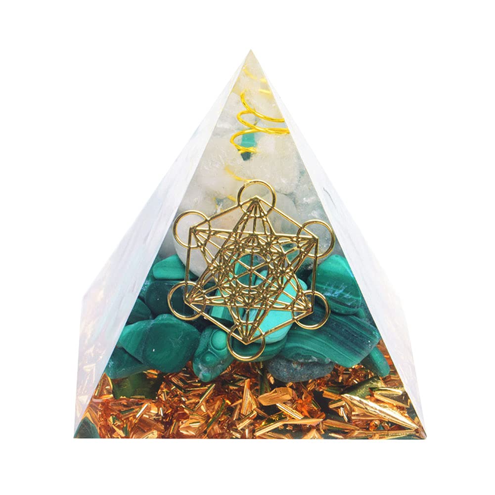 Handmade Orgonite Pyramid, 60mm Amethyst Crystal Sphere with Amethyst Natural Cristal Stone Orgone Energy Healing,Crystal Orgonite,Yoga Energy Generator Crystals