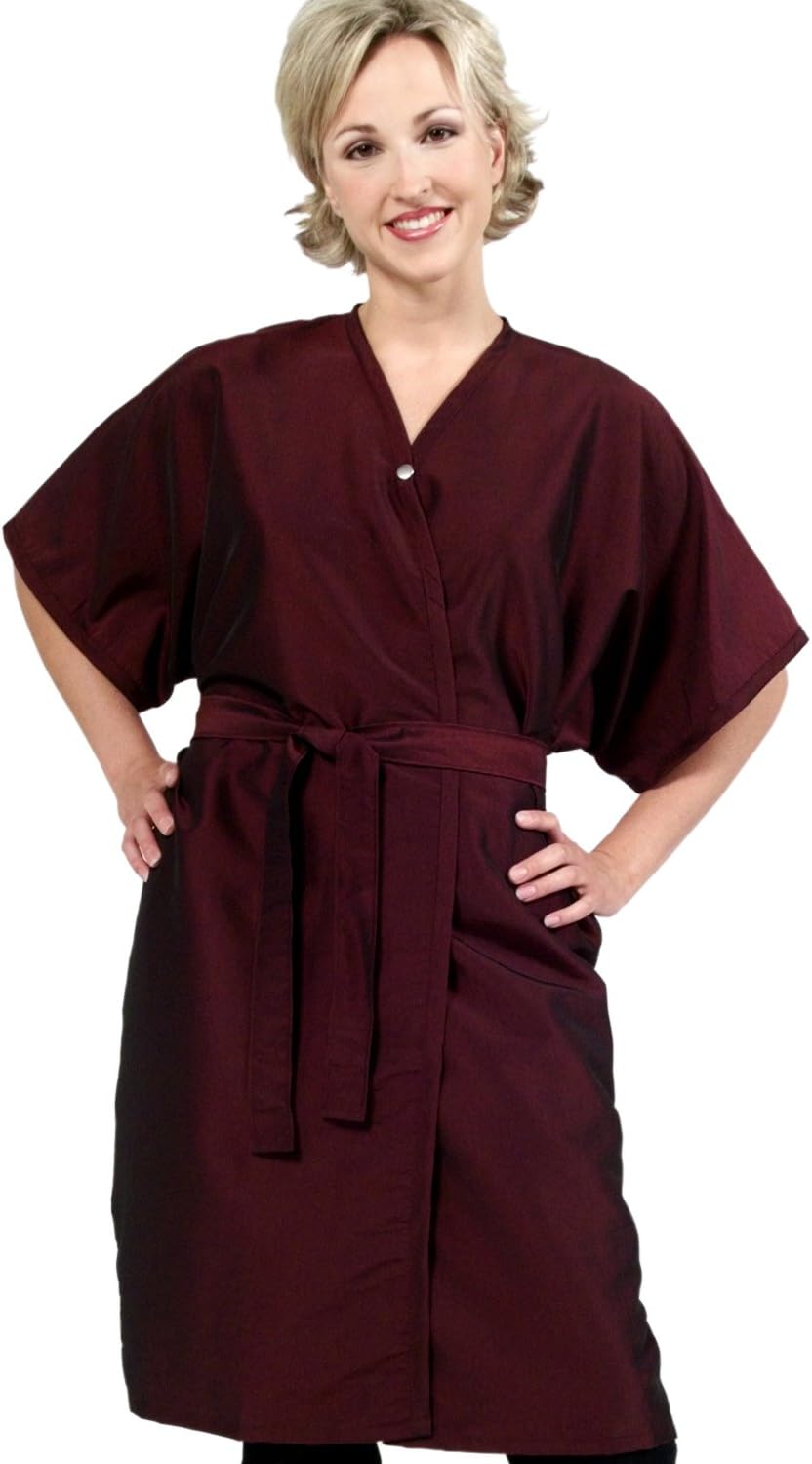 Set of 6 Salon Client Gowns/Client Smocks/Wraps In SABLE BROWN Silkarah"BEST In Industry" USA Made (Save $40) + FREE YS Park L-Clips