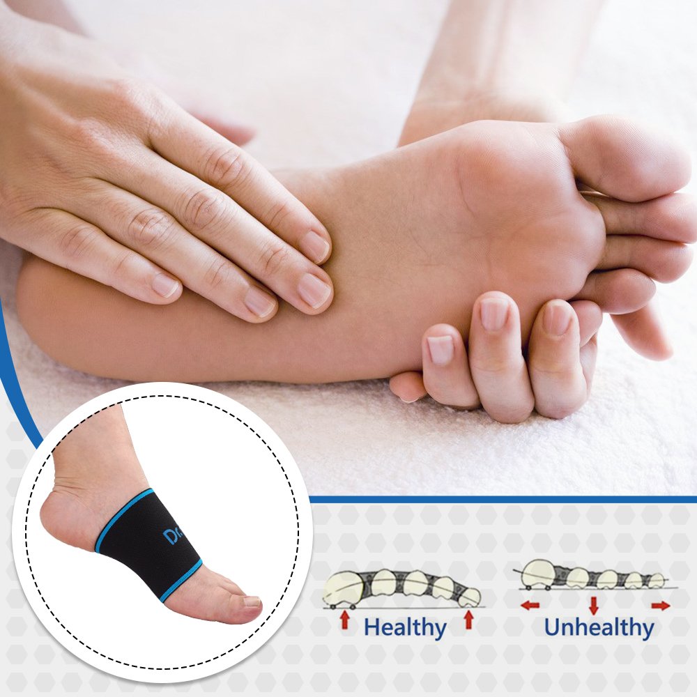 Dr. Foot’s Compression Copper Arch Support Socks, Plantar Fasciitis Braces / Sleeves Relief Pressure for Flat Feet, High Arches and Foot Pain (Large)