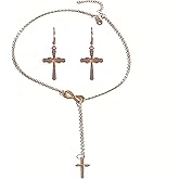 NMAVXKLI Cross Necklace Gold for Women, Christian Jewelry Set, Eternal Love & Faith Pendant, Anti-Tarnish Italian Alloy, Meaningful Religious Gift