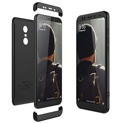 CE-Link für Xiaomi Redmi 5 Plus Hülle Hardcase 3 in 1 Handyhülle 360 Ultra Dünn Slim Schutz Hard Schutzhülle Bumper - Schwarz