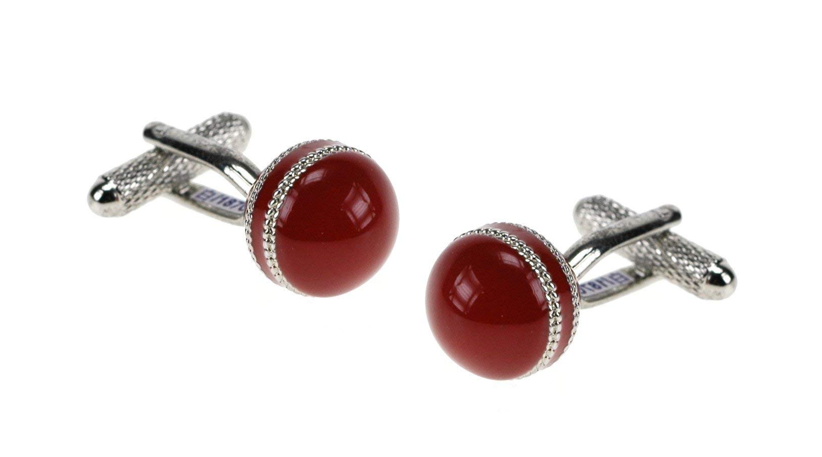 Farm Cottage Brands Pair of Red Cricket Ball Cufflinks in a Smart Presentation Box