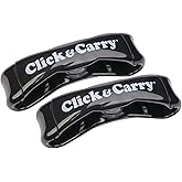 Click & Carry Grocery Bag Carrier Handle - Carry More in Fewer Trips, 100lb Capacity, Hands-Free, Gel-Padded Ergonomic Design, Shopping & Grocery Bag Holder - As Seen On Shark Tank, Black, 2 Pack