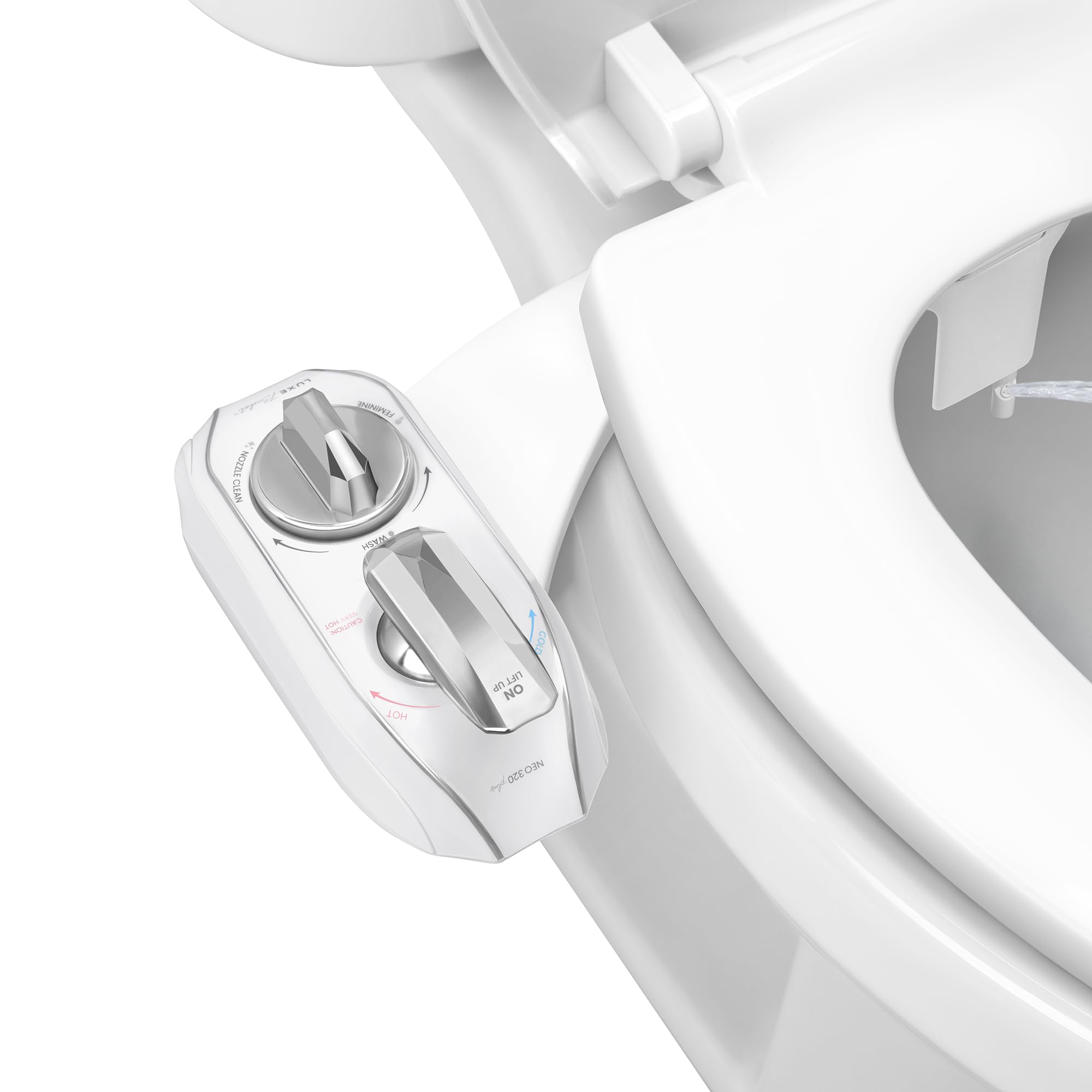 Photo 1 of **FACTORY SEALED** LUXE Bidet NEO 320 Plus - Warm Water, Dual Nozzle, Non-Electric Bidet Attachment for Toilet Seat, Patented Slide-In Install, 360° Self-Clean, EZ-Lift to Clean, Feminine & Rear Wash (Chrome)