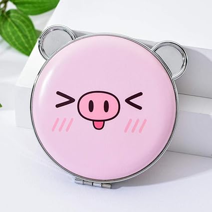 Mini Cute Smiling Pig Makeup Mirror Portable Women And Girls Double Sided Compact Makeup Tools Pocket Mirror C Amazon Co Uk Beauty