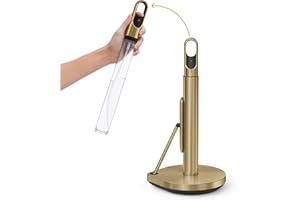 simplehuman Paper Towel Pump, Standing Paper Towel Holder with Spray Bottle, Brass Stainless Steel, Gold