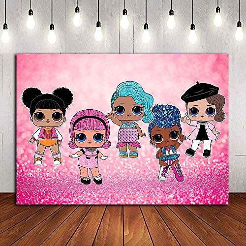 Pink Bokeh Theme Photo Backgrounds Glitter Shiny Photo Booth Studio Props Doll Toy Girls Happy Birthday Vinyl Photography Backdrops Children Newborn Baby Shower Party Banner Decor 5x3ft - Thumbnail 3