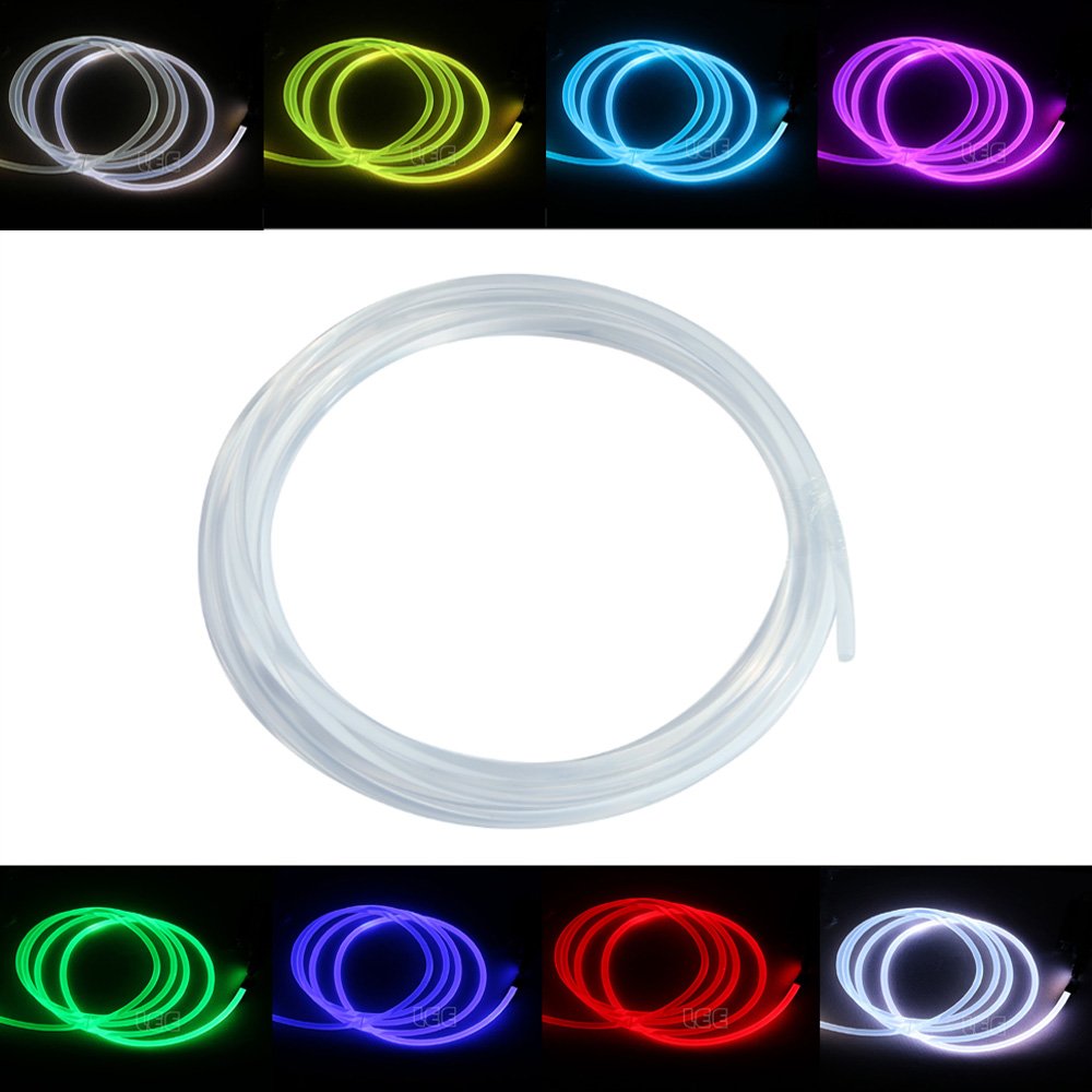 kingmaled PMMA Optic Fiber Light Cable Side Glow for Fiber Optical Lighting Decoration and High-brightness Star Ceiling Led Kit Light -[Ф0.31in/8mm*1m]