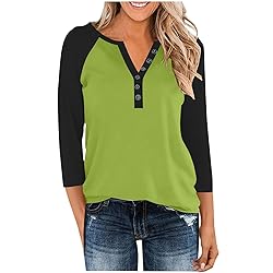 Womens 3/4 Sleeve Tops and Blouses Plus Size