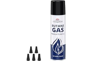 CoYlBod Butane Refill, Premium Butane Fuel 250 ml, 99.99% Pure Butane Lighter Refill for Torch Lighter(1 Can)