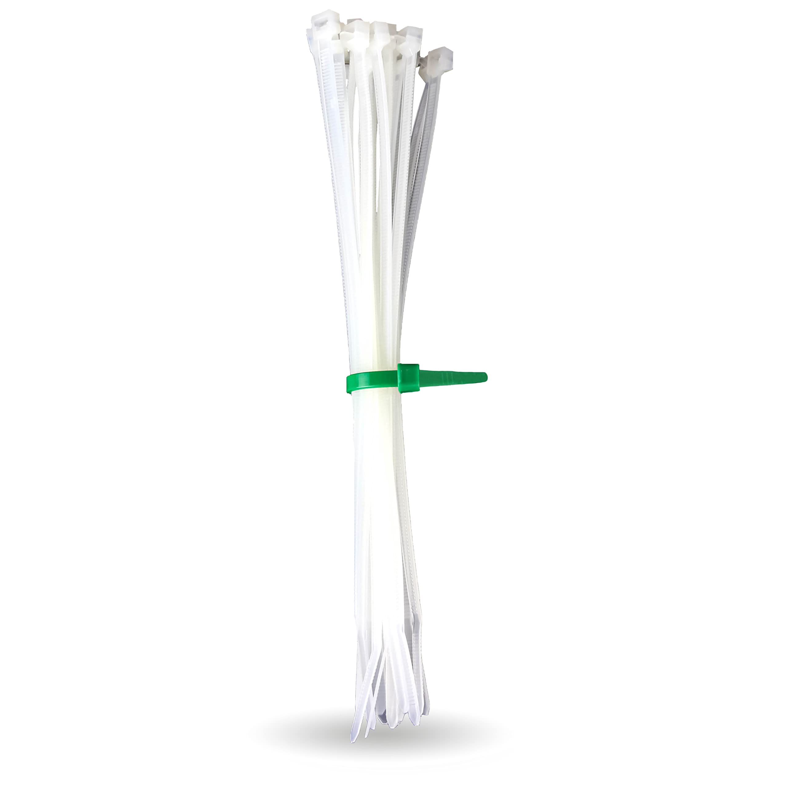 HPER Cable Ties Reusable White I 200 mm x 4.8 mm I Pack of 100 Removable I +15-30% Tensile Force & Stability I Transparent I Certified Quality