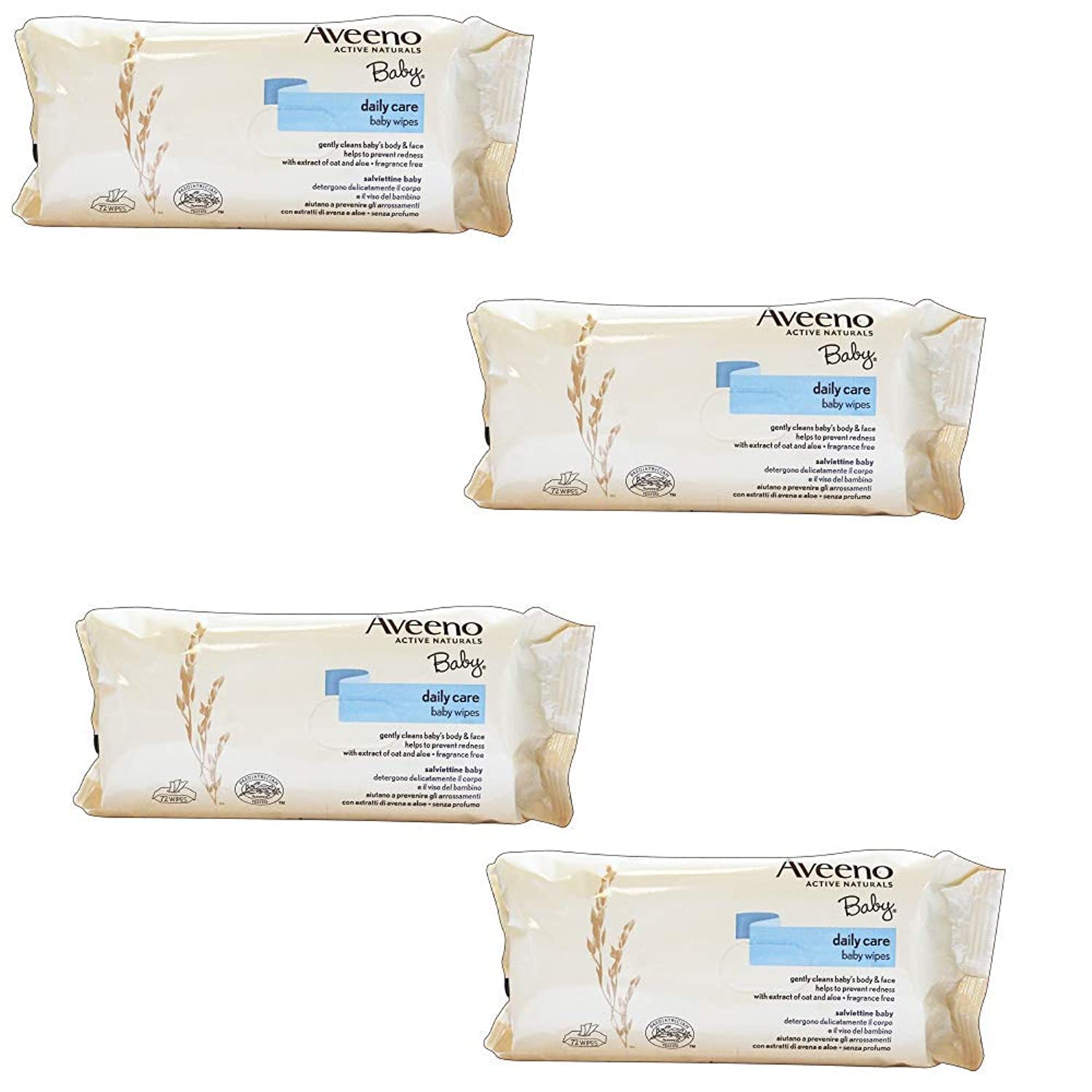 Aveeno Baby 4 Packs of 72 Wipes
