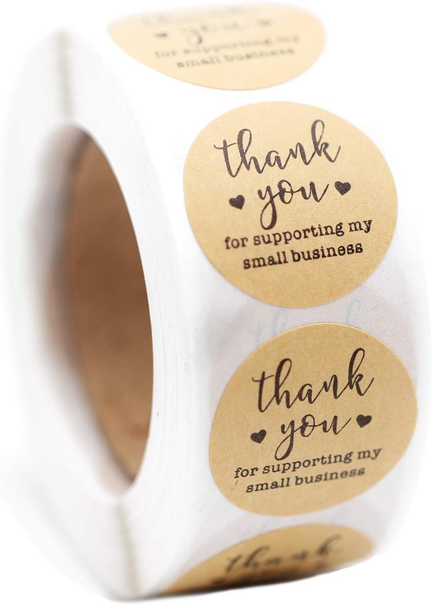 Yoget 1''Thank You for Supporting My Small Business Sticker, Thank You Stickers, 1000 Labels Per Roll: Arts, Crafts & Sewing