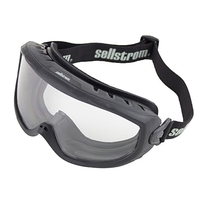 Sellstrom S80225 Wildland Fire Goggle, Clear Lens, Non-Vented, Anti-Fog Coating, Adjustable FR Strap, NFPA / ANSI