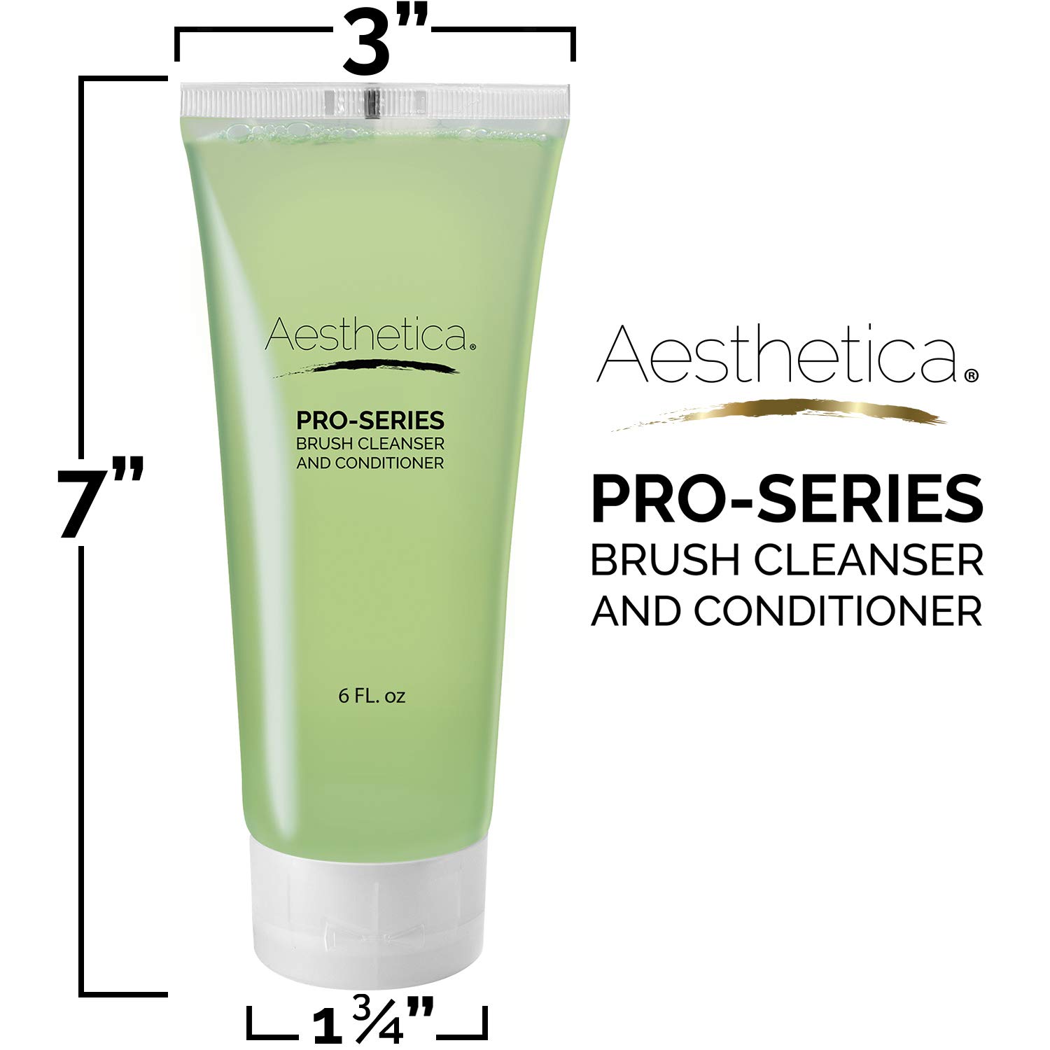 Aesthetica Makeup Brush Cleaner - Cruelty Free Make Up Brush Shampoo for any Brush, Sponge or Applicator - Made in USA - 6 oz.: Beauty