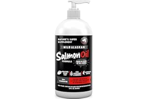 Finest For Pets Wild Alaskan Salmon Oil for Dogs & Cats - Omega 3 Fish Oil with Pollock & Salmon for Sensitive Skin & Coat Health. EPA & DHA Ease Itching, Supports Joint, Immune & Heart Health (32oz)