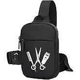 FOECBIR Small Travel Sling Bag For Men Women Waterproof For Mens Mini Crossbody Bag Men Chest Bags For Travel Work Sport (Barber, Small)