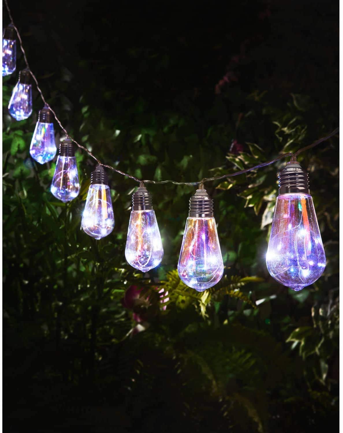 Mason & Jones 10x Iridenscent Light Blub Effect Solar Powered LED String Lights