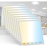 AIKVSXER 8 Pack 2x2 LED Flat Panel Light - Selectable 5 CCT 3000K-6500K &amp; 5 Wattage 30-50W 5500Lm 0-10V Dimmable 2x2 led Drop Ceiling Lights 120-277V for Commercial and Home