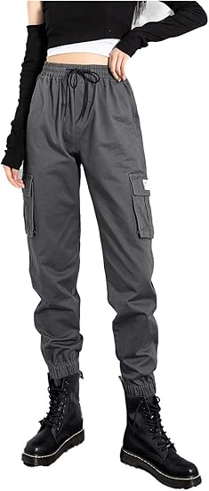 Yiyangロングパンツ カーゴパンツ レディース カジュアルパンツ ゆったり ミリタリーパンツ 黒 ズボン 大きいサイズ ジョガーパンツ ストリート系 韓国ファッション グレー 3xl ロングパンツ 通販 Amazon