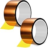 Outus 2 Rolls Heat Transfer Tape High Temperature Polyimide Tape 500 Fahrenheit Degree Heat Resisitant Adhesive for Soldering