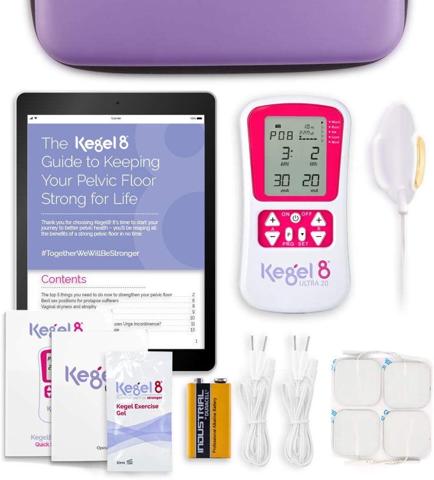 Kegel8 Ultra 20 V2 Electronic Pelvic Floor Toner with Conductivity Gel & Lubricant, White - Image 3