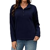 ZFLM Women's Classic Slim-Fitting Half-Zip Fleece Jacket Long-Sleeved Short Winter Coat With Pockets