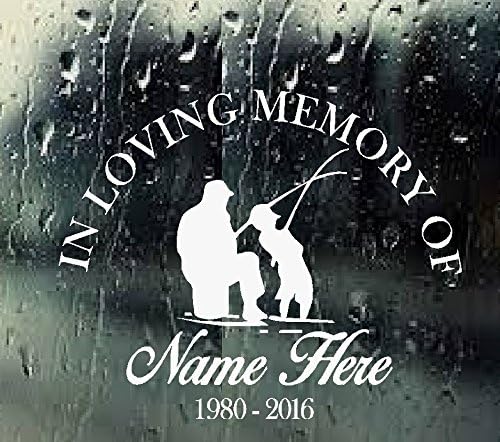 BestPricedDecals Always Remembered: Fishermen (Custom Name and Date) Memory Decal (White)