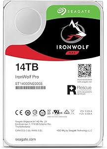 Seagate IronWolf Pro 14 TB NAS RAID Internal Hard Drive - 7,200 RPM SATA 6 Gb/s 3.5-inch (ST14000NE0008)