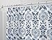mDesign STALL Sized Decorative Damask Print - Easy Care Fabric Shower Curtain with Reinforced Buttonholes, for Bathroom Showers, Stalls and Bathtubs, Machine Washable - 54
